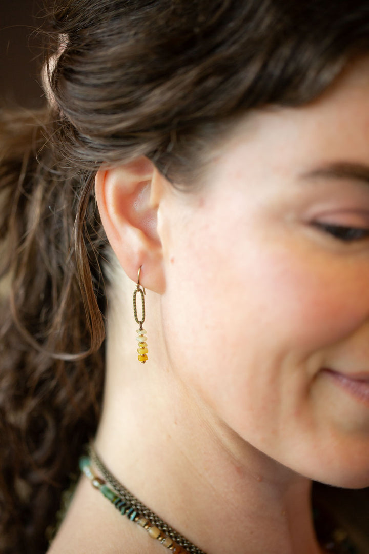 Atlas Honey Opal Simple Earrings
