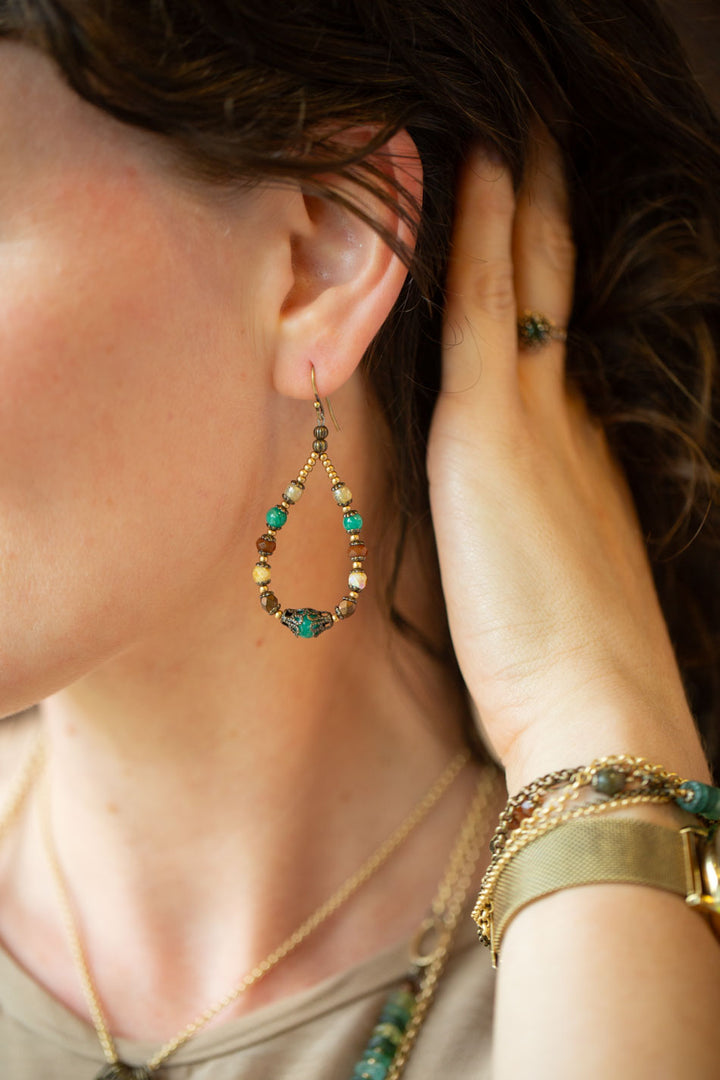 Atlas Czech Glass, Jasper Statement Earrings