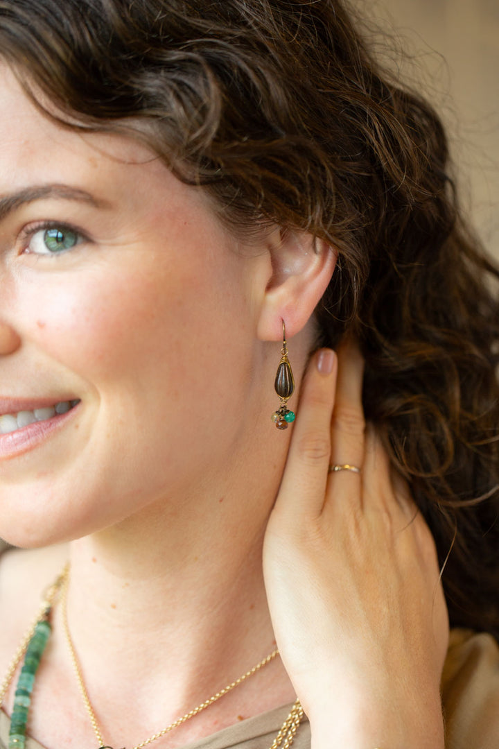 Atlas Czech Glass Herringbone Earrings