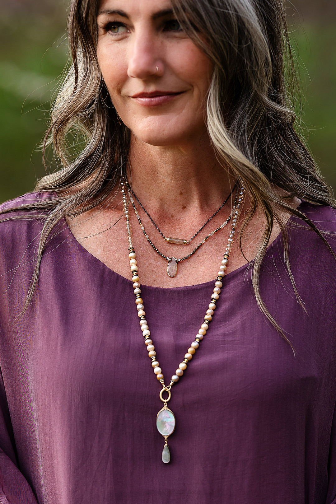 Alchemy 15-17" Gold Rutilated Quartz Simple Necklace