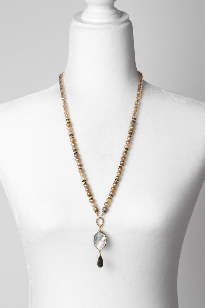 Alchemy 28-30" Pearl, Crystal With Labradorite Statement Necklace