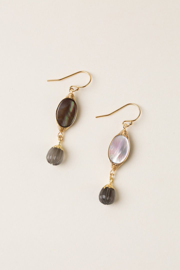 Alchemy Abalone, Black Lip Shell Dangle Earrings