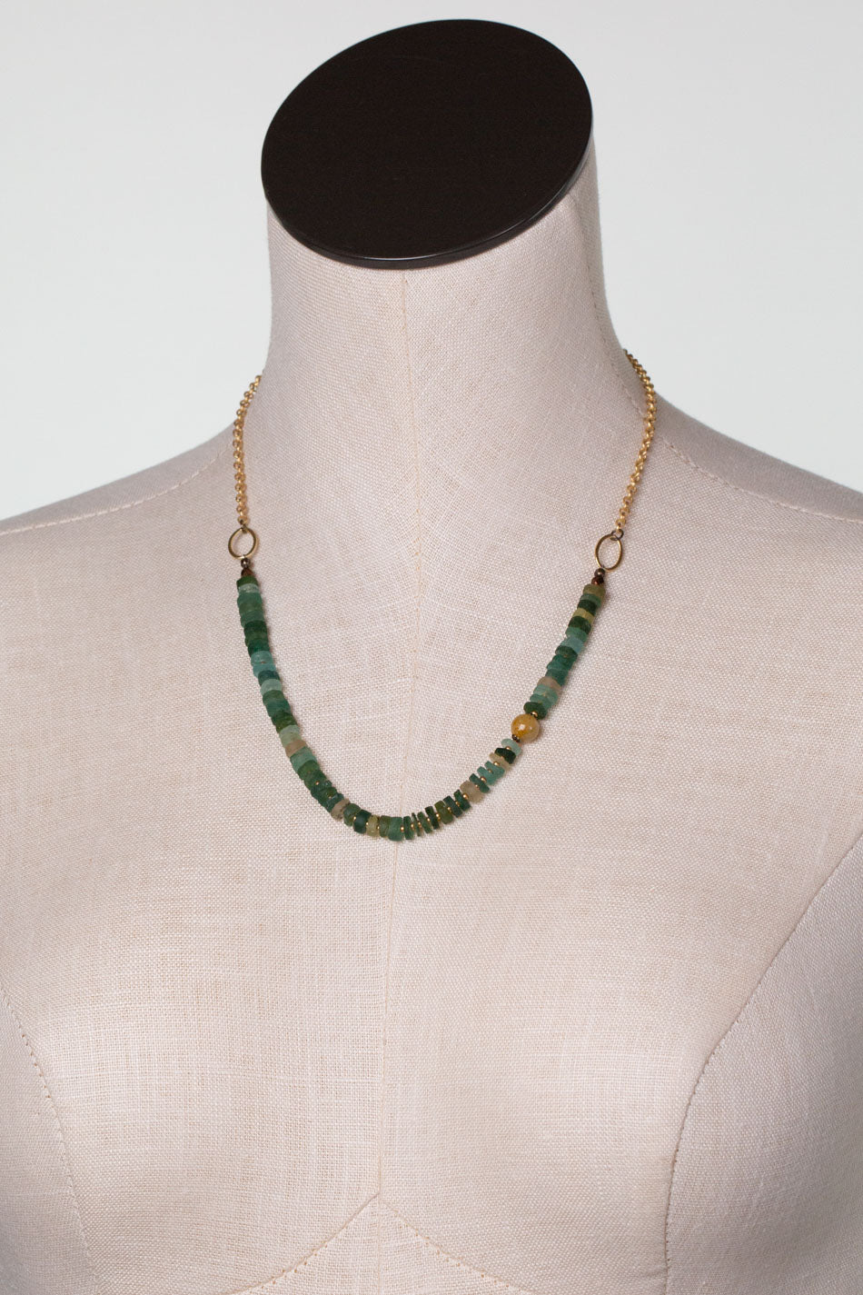 Atlas 19-21" Roman Glass, Czech Glass, Labradorite Simple Necklace