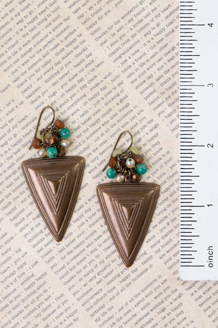 Atlas Czech Glass, Jade, Jasper Statement Earrings