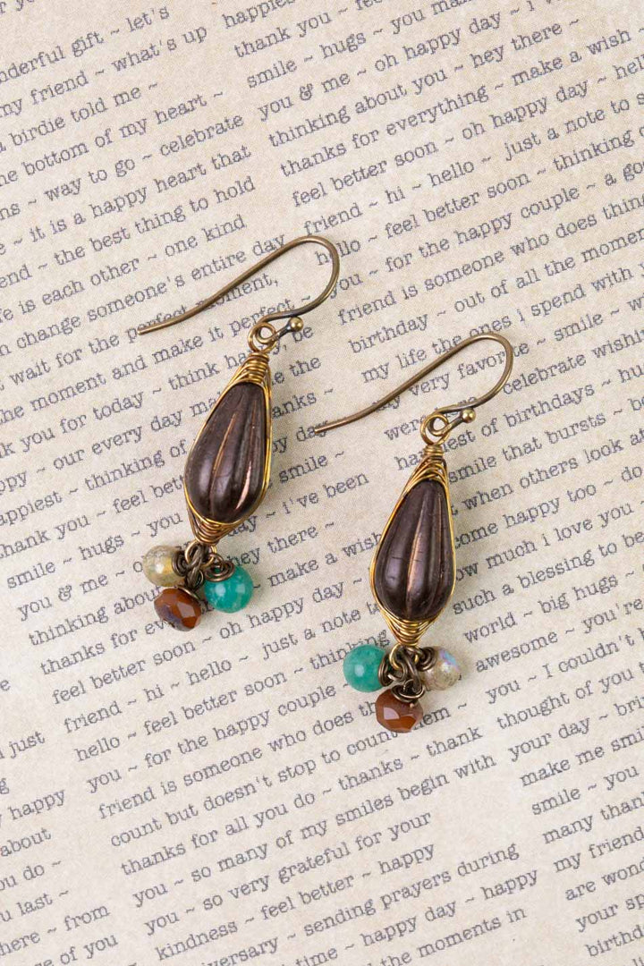 Atlas Czech Glass Herringbone Earrings