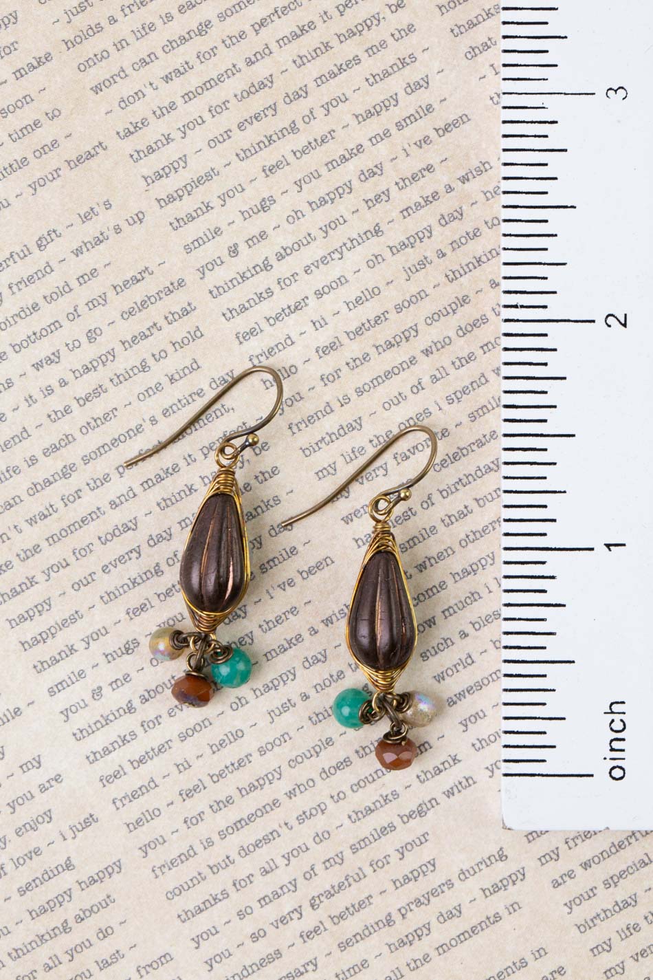 Atlas Czech Glass Herringbone Earrings