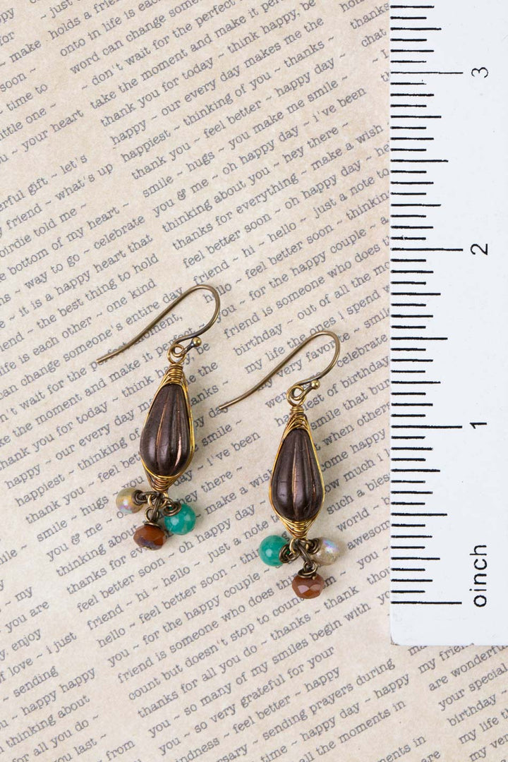 Atlas Czech Glass Herringbone Earrings