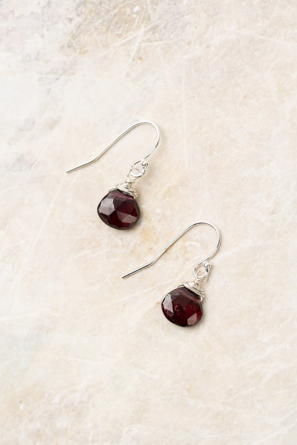 Birth Flower January Garnet Earrings