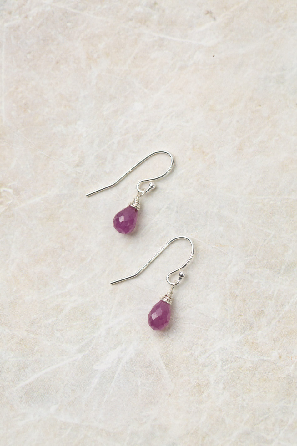 Birth Flower July Ruby Earrings