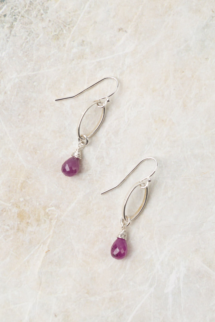 Birth Flower July Ruby Earrings