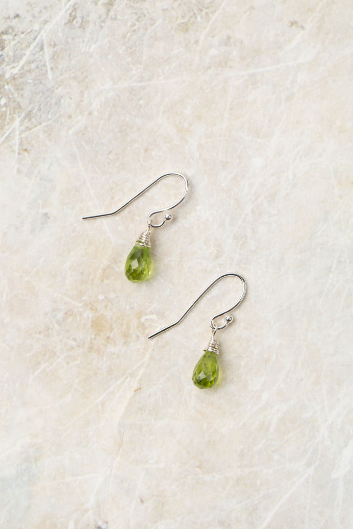 Birth Flower August Peridot Earrings