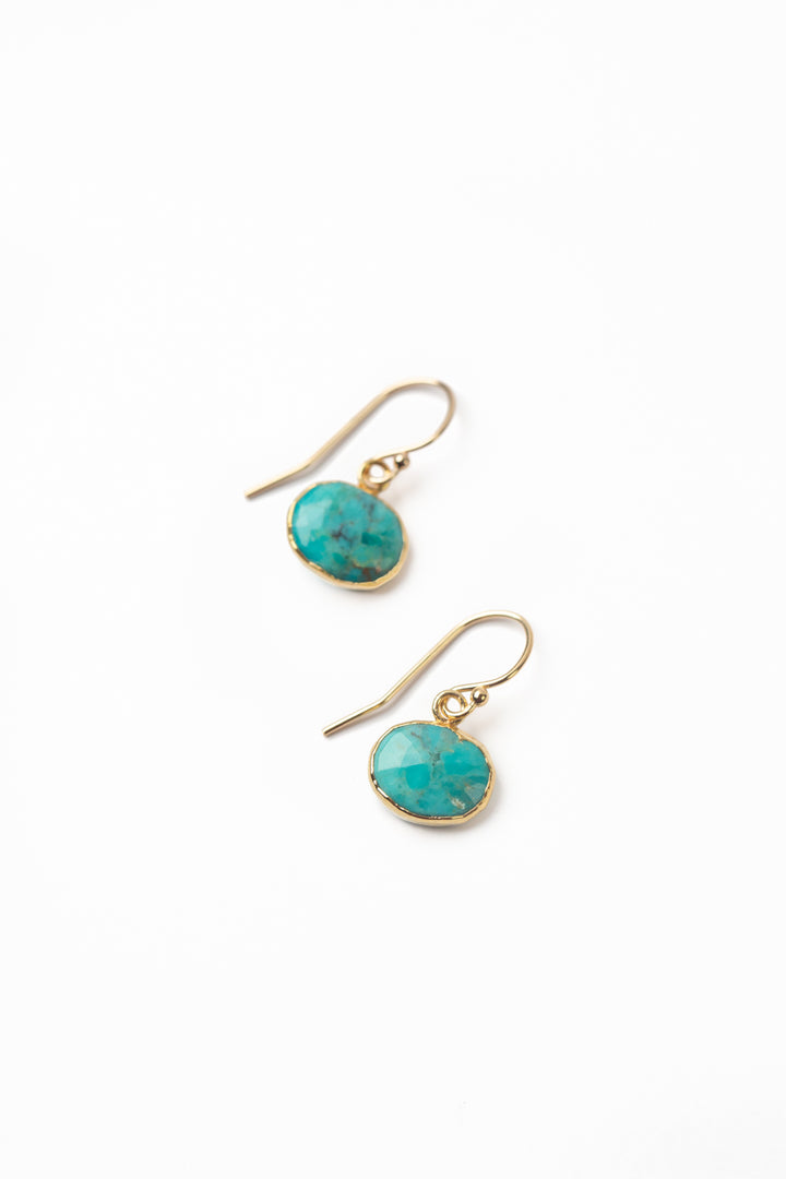 Favorites Oval Turquoise Simple Earrings