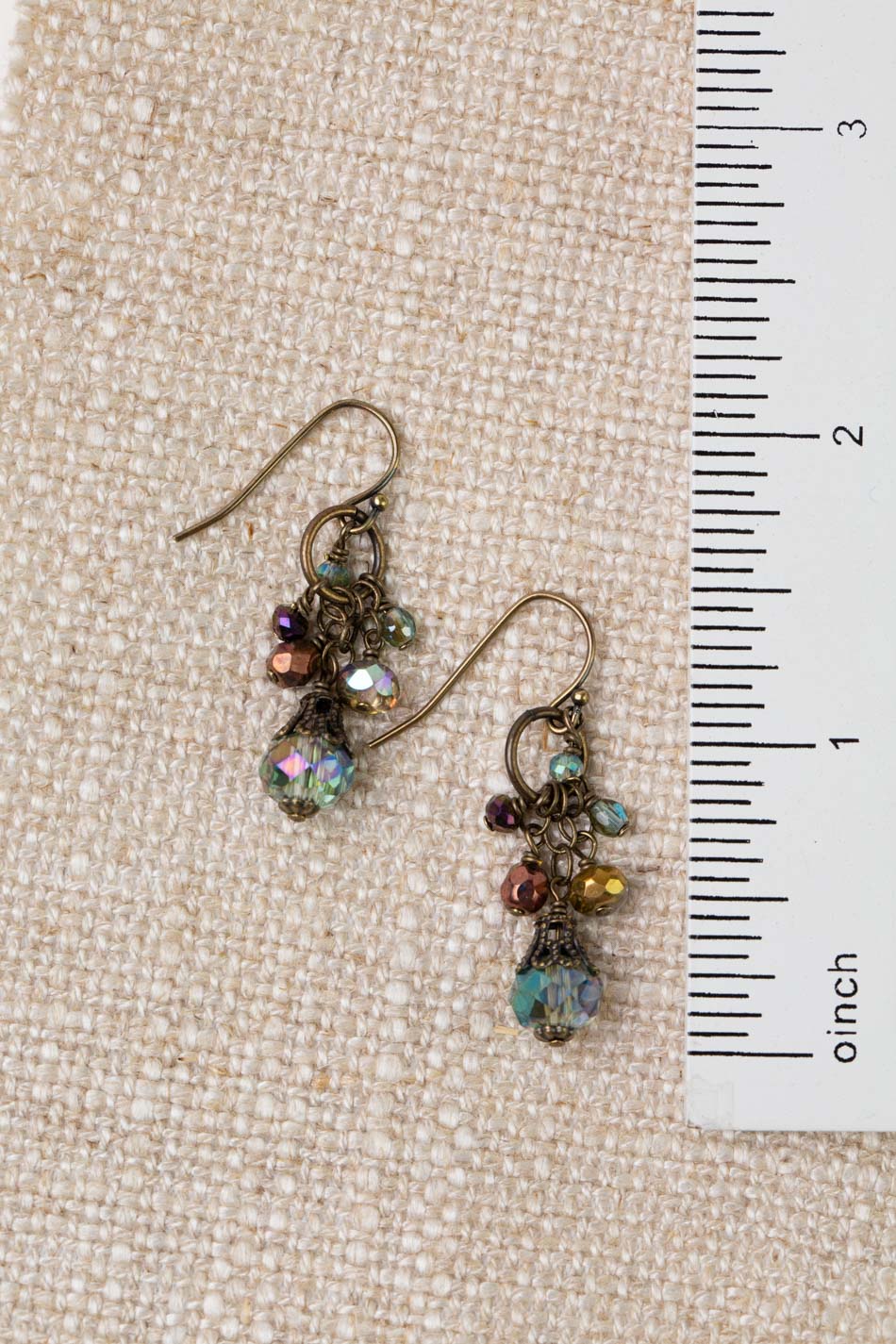 Crisp Autumn Crystal Cluster Earrings