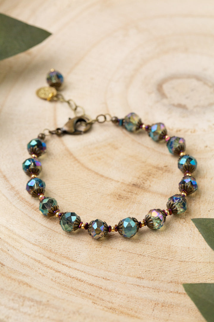 Crisp Autumn 7.5-8.5" Faceted Crystal Simple Bracelet