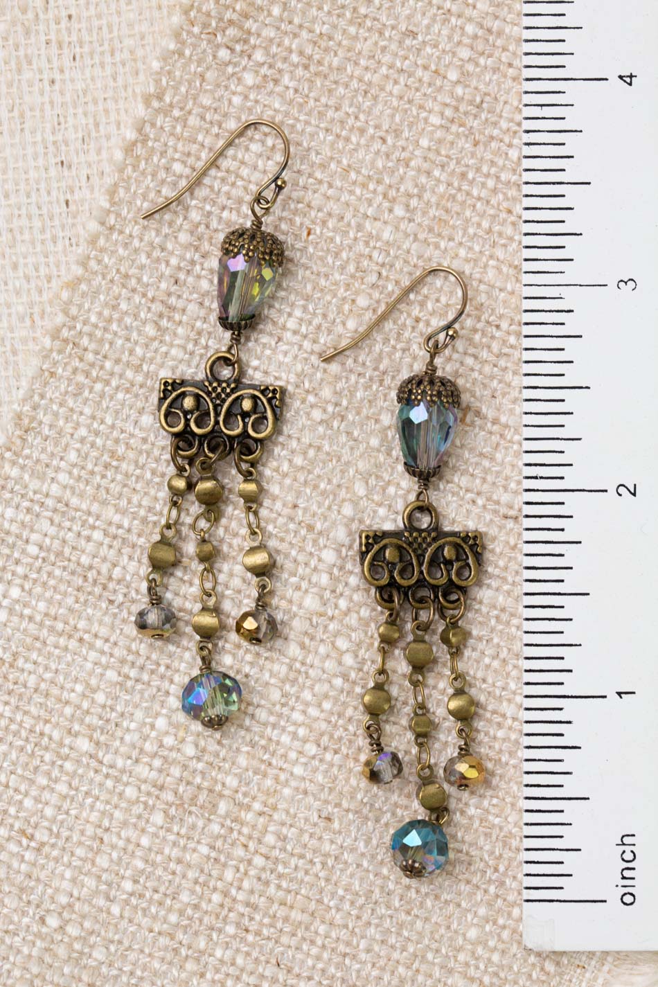 Crisp Autumn Crystal, Czech Glass Dangle Earrings