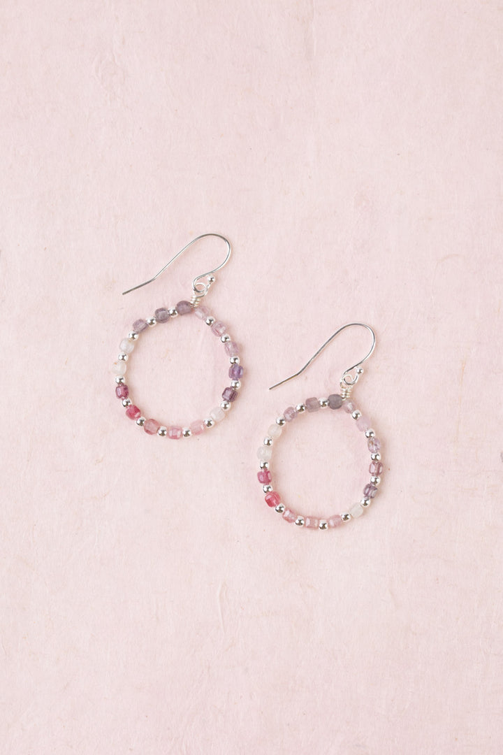 Celestial Spinel Circle Simple Earrings