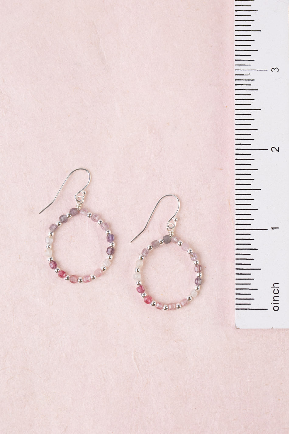 Celestial Spinel Circle Simple Earrings