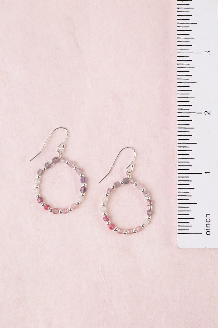 Celestial Spinel Circle Simple Earrings