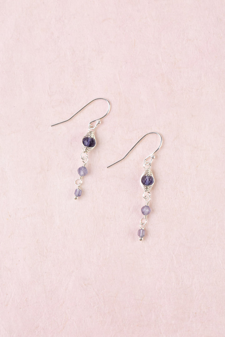 Celestial Gemstone Herringbone Earrings