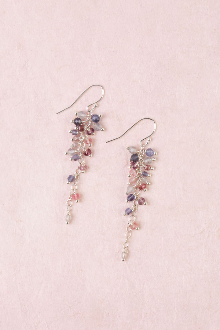 Celestial Labradorite, Spinel Cluster Earrings
