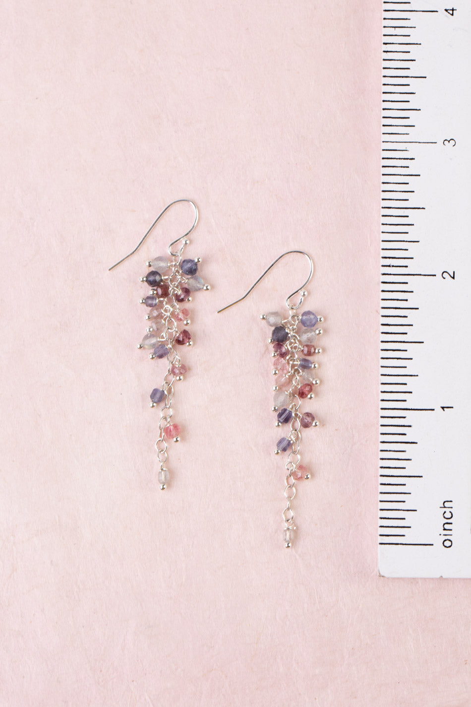 Celestial Labradorite, Spinel Cluster Earrings