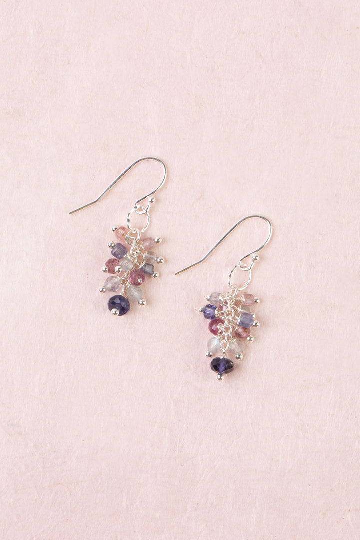 Celestial Labradorite, Spinel Cluster Earrings