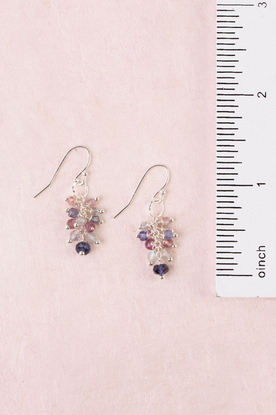 Celestial Labradorite, Spinel Cluster Earrings