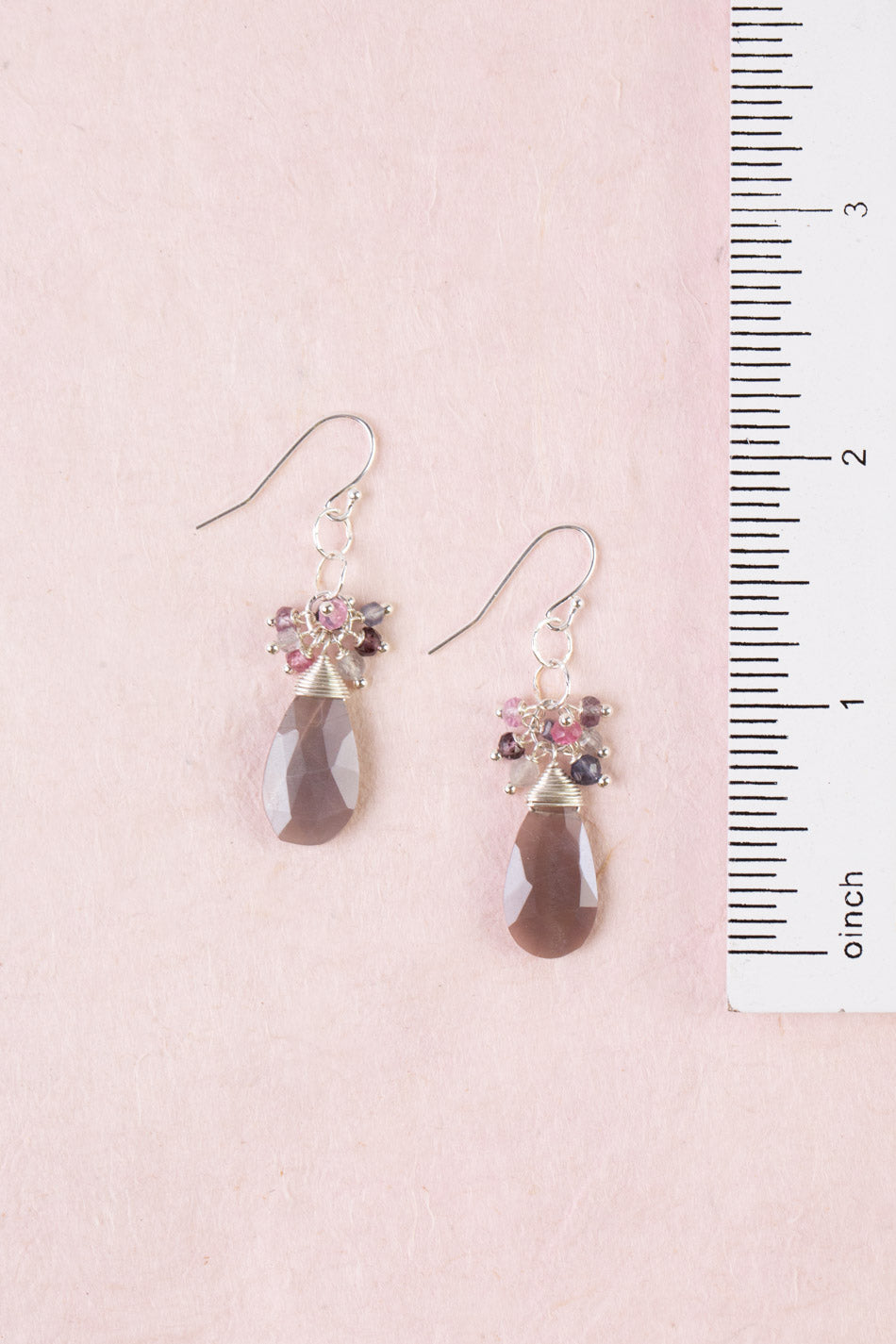 Celestial Moonstone Briolette, Spinel Statement Earrings