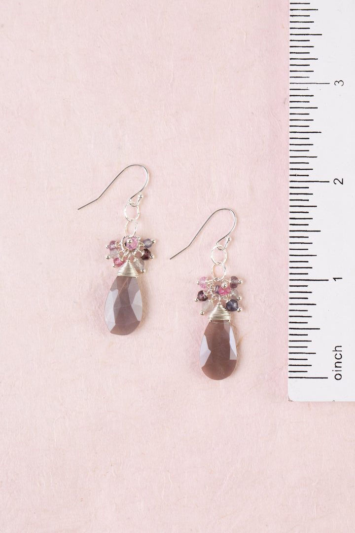 Celestial Moonstone Briolette, Spinel Statement Earrings