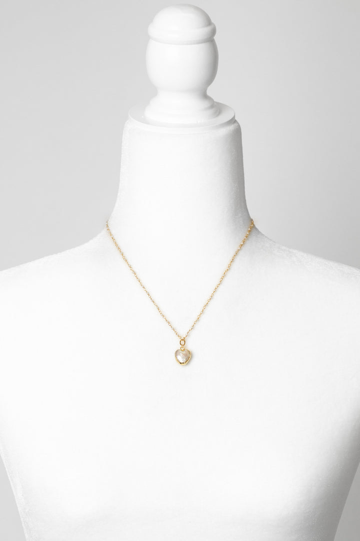 Contentment 17.5-19.5" Pearl Bezel Simple Necklace