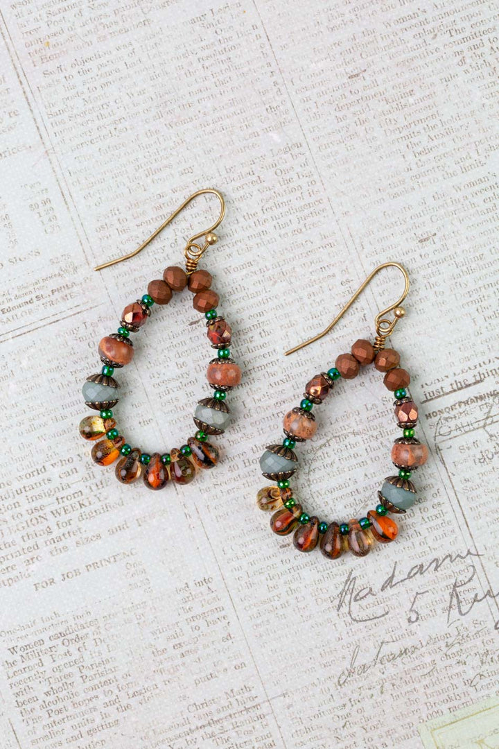Crisp Autumn Czech Glass, Crystal Statement Earrings
