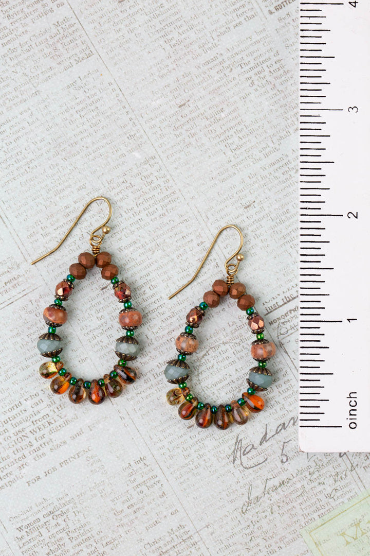 Crisp Autumn Czech Glass, Crystal Statement Earrings