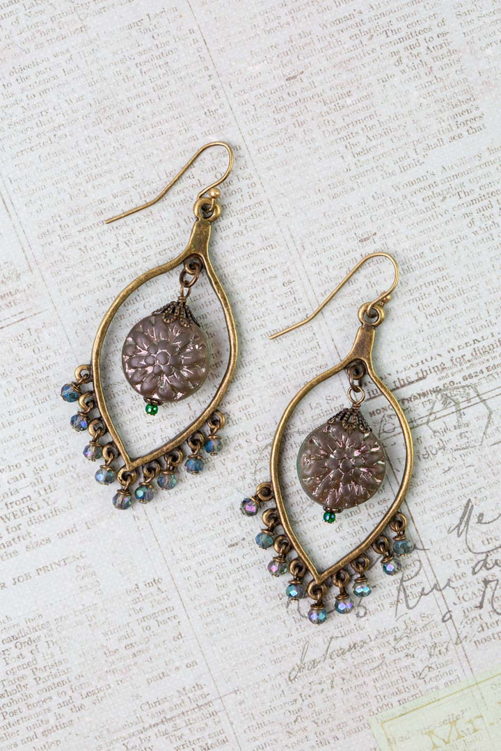Crisp Autumn Czech Glass, Crystal Statement Earrings