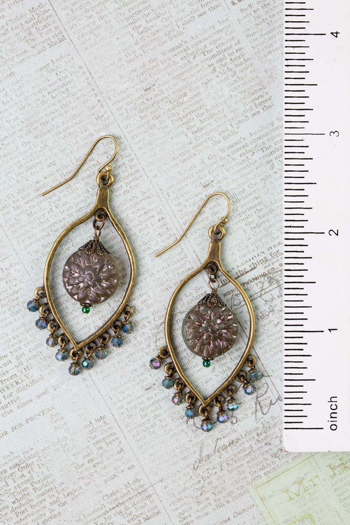 Crisp Autumn Czech Glass, Crystal Statement Earrings