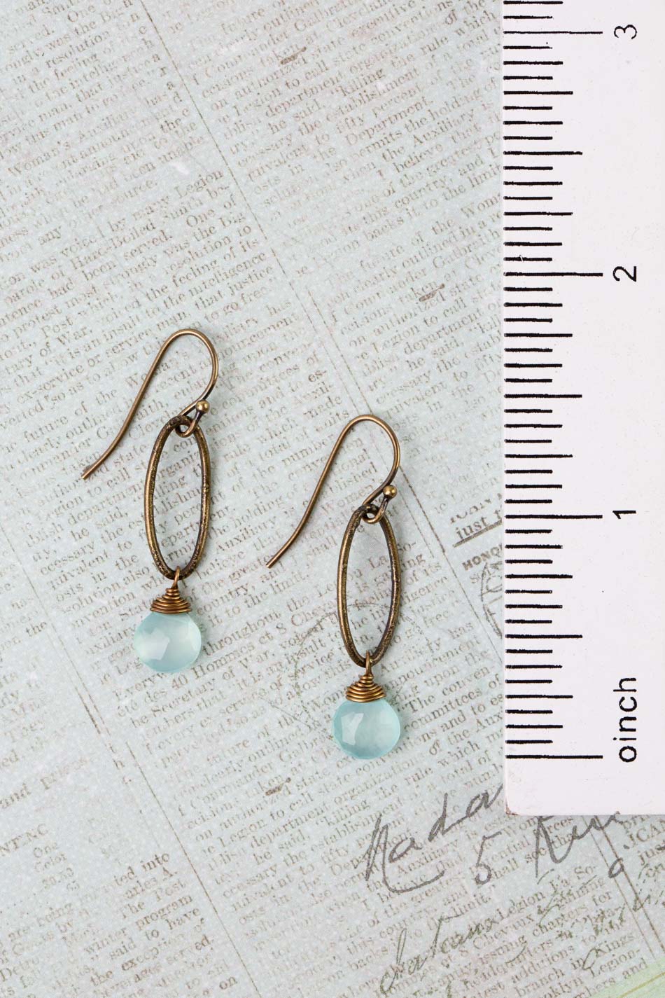 Crisp Autumn Chalcedony Briolette Simple Earrings