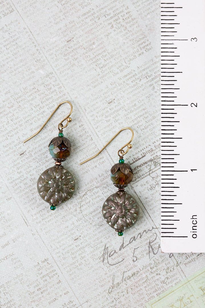 Crisp Autumn Czech Glass Simple Earrings