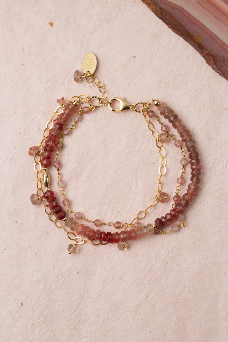 Divinity 7.5-8.5" Andesine, Fire Quartz Multistrand Bracelet