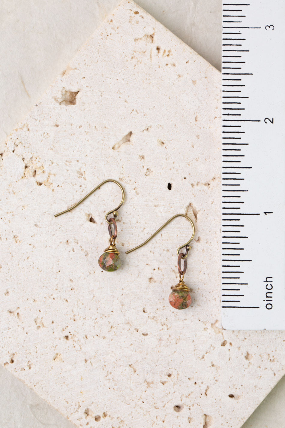 Dominion Unakite Briolette Simple Earrings