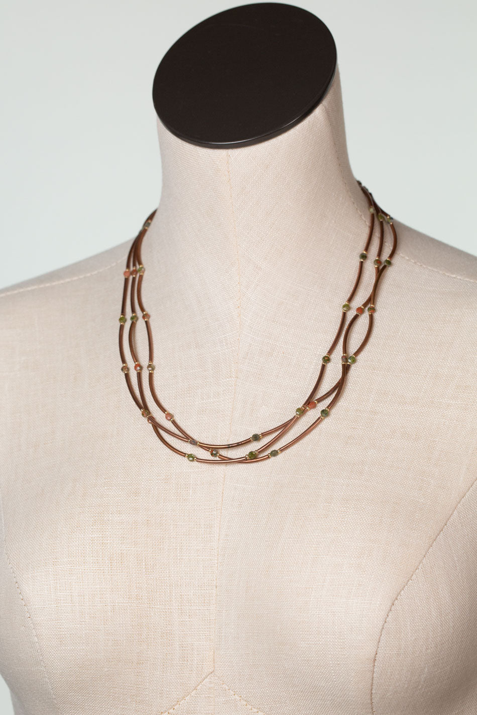 Dominion 20-22" Copper And Unakite Multistrand Necklace