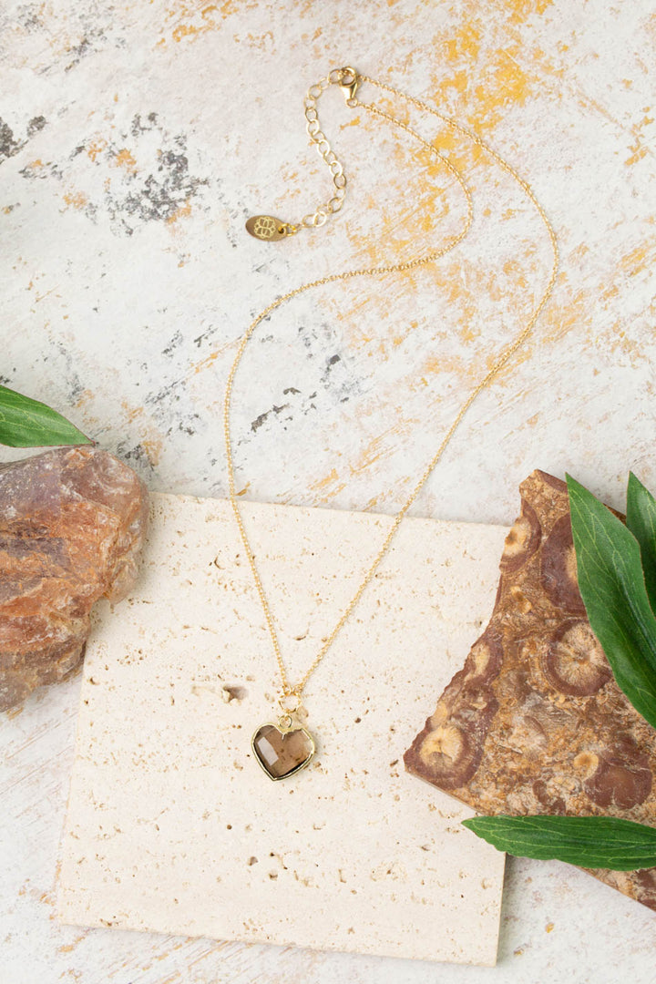 Desert Sunset 16-18" Smokey Quartz Simple Necklace