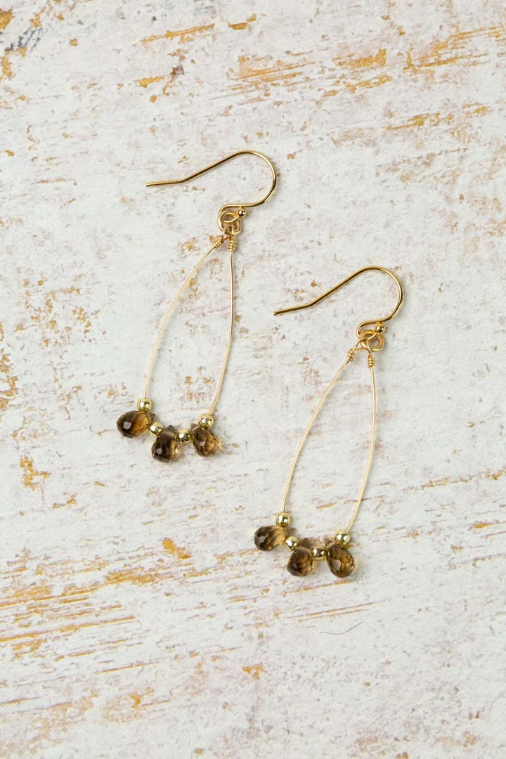 Desert Sunset Whiskey Quartz Dangle Earrings