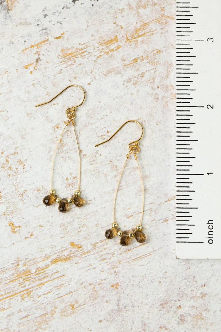 Desert Sunset Whiskey Quartz Dangle Earrings