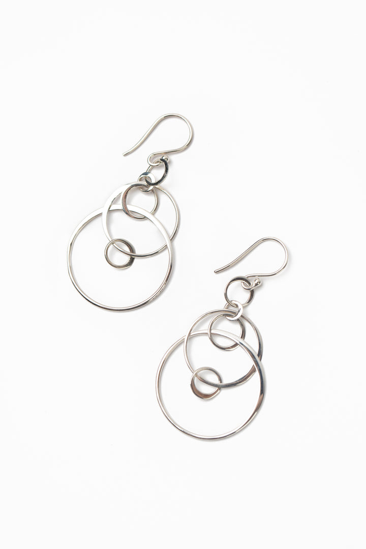 Embrace Sterling Silver Hoops Dangle Earrings