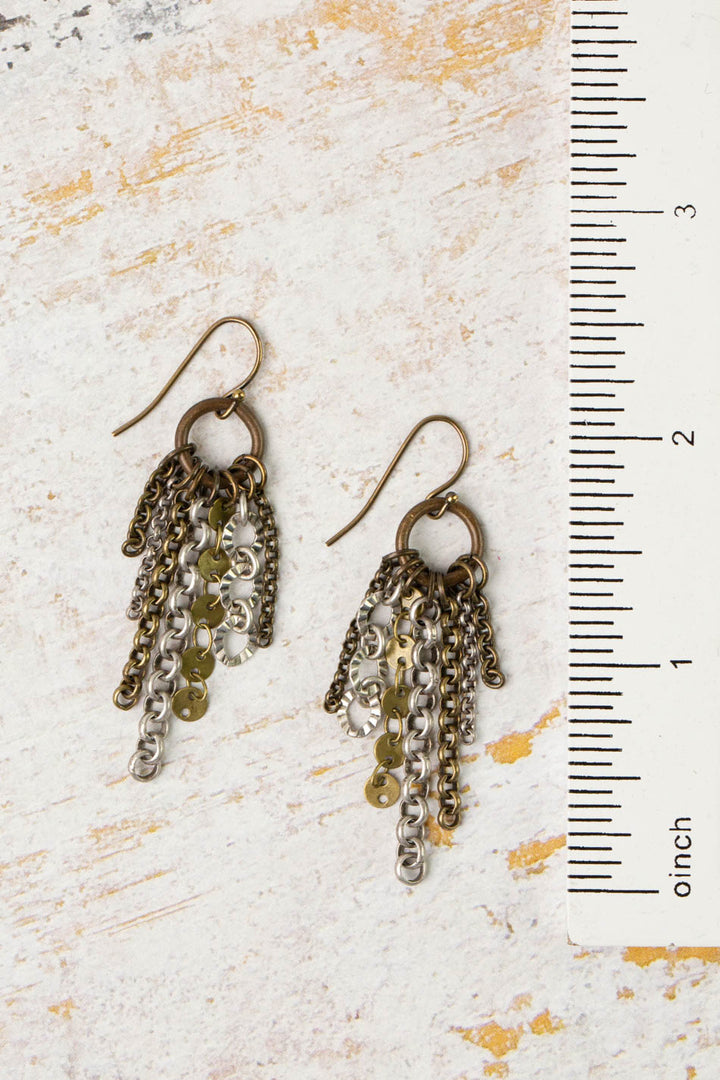 Earthen Mixed Metal Tassel Earrings