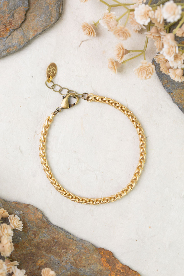 Enlighten 7.5-8.5" Matte Gold Simple Bracelet