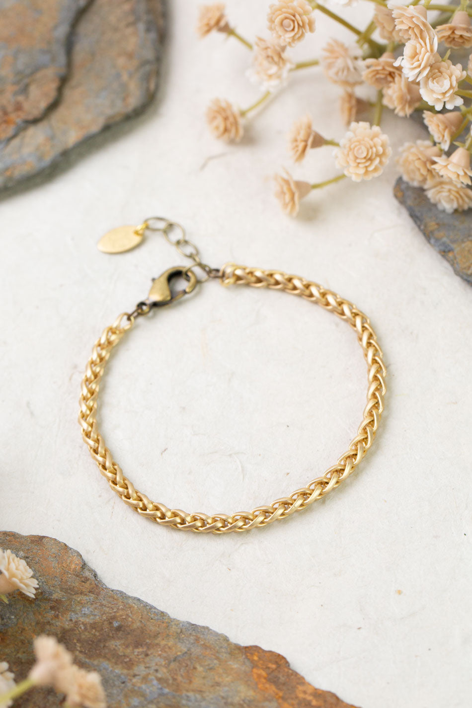 Enlighten 7.5-8.5" Matte Gold Simple Bracelet