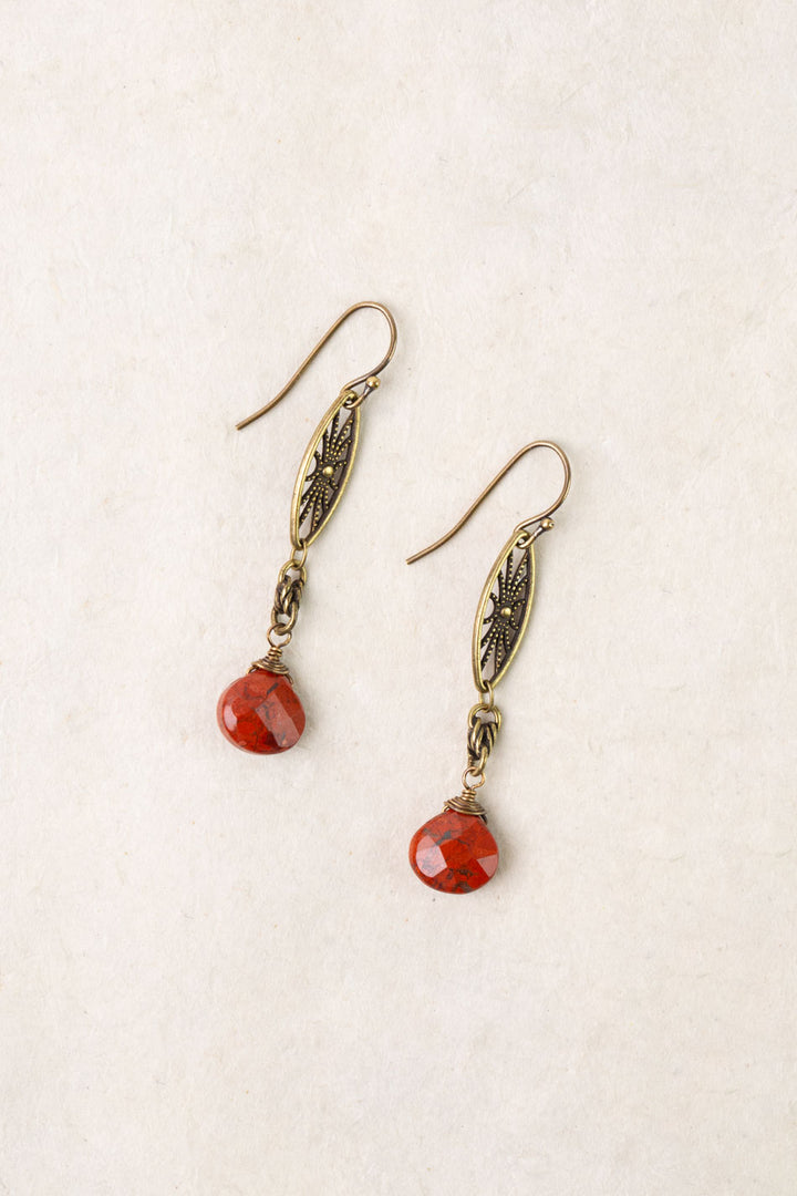 Enlighten Red Jasper Briolette Dangle Earrings