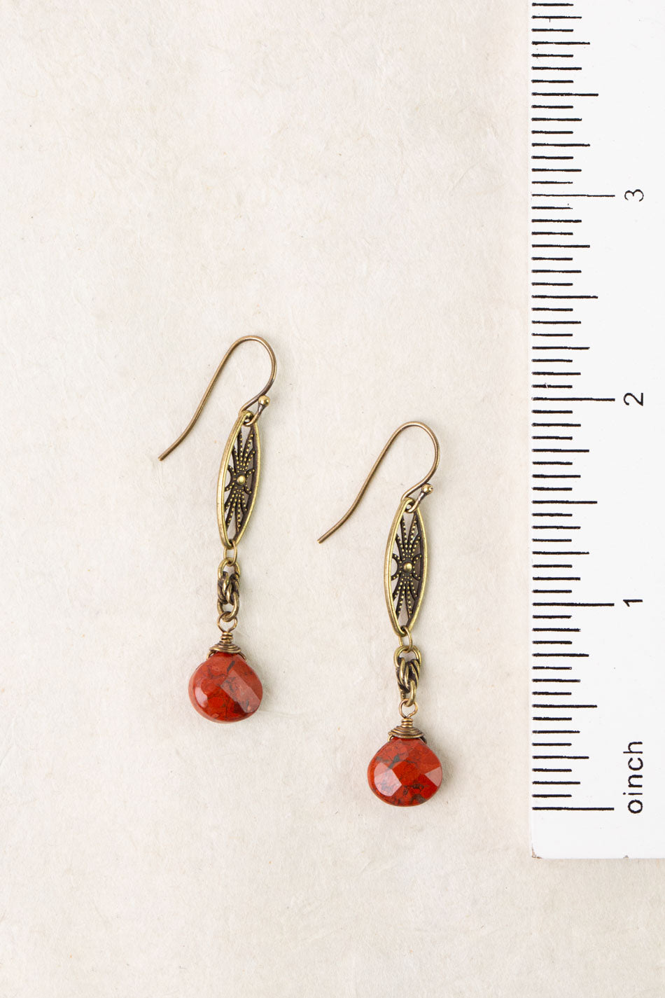 Enlighten Red Jasper Briolette Dangle Earrings