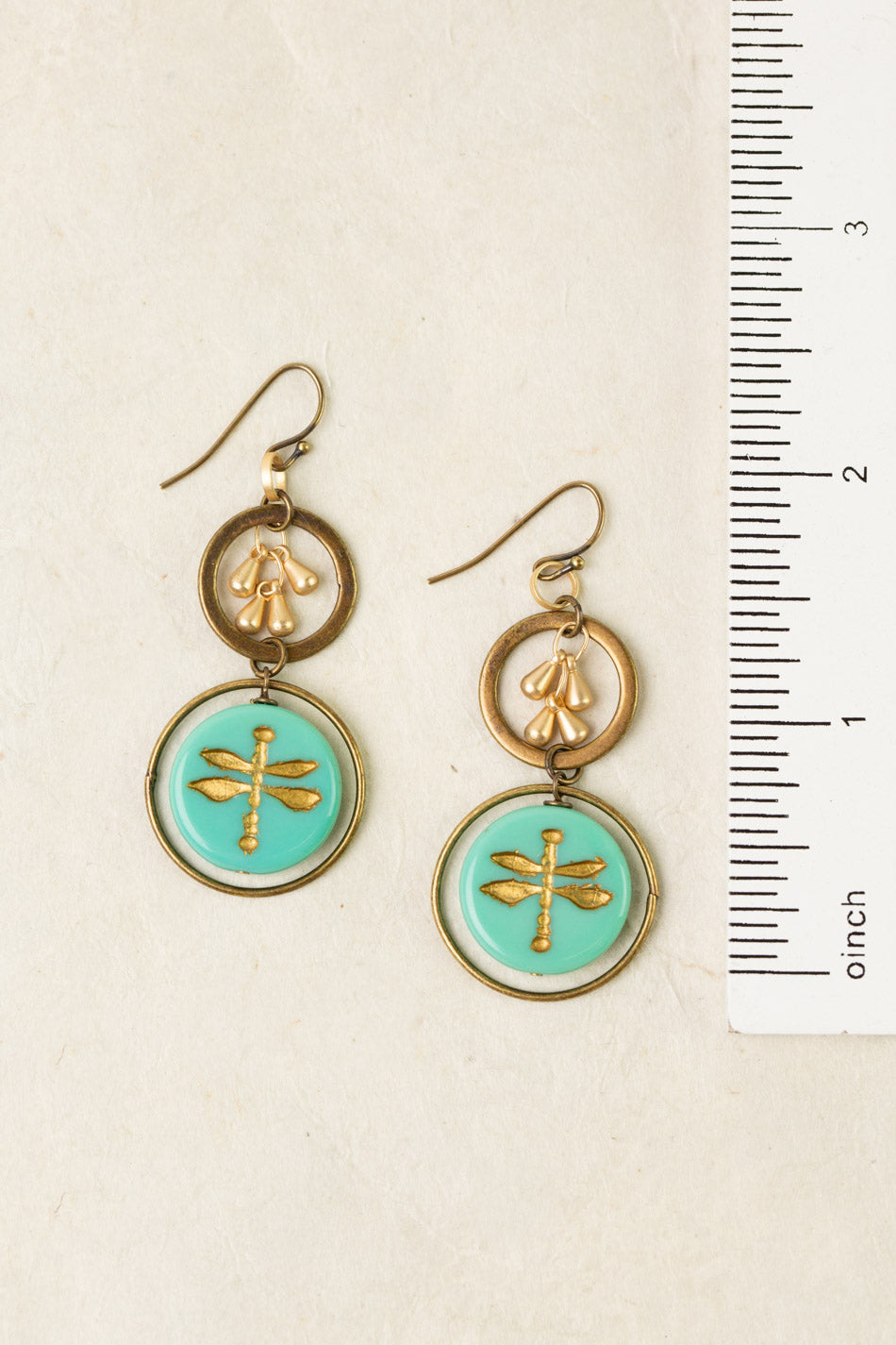 Enlighten Czech Glass Dragonfly Dangle Earrings