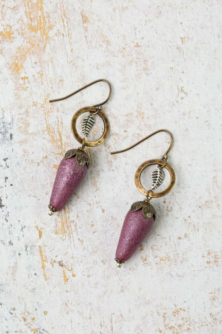 Earthen Czech Glass Simple Earrings